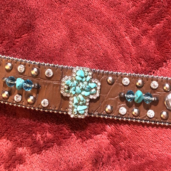 Turquoise Rhinestone Belt - Picture 4 of 10